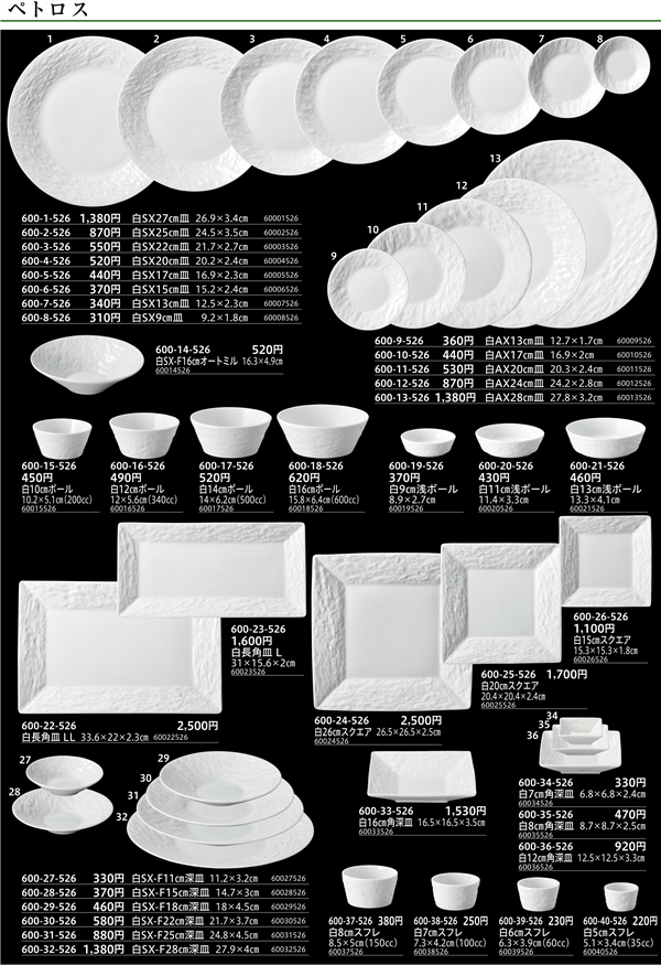 ﾍﾟﾄﾛｽ 白SX27㎝皿